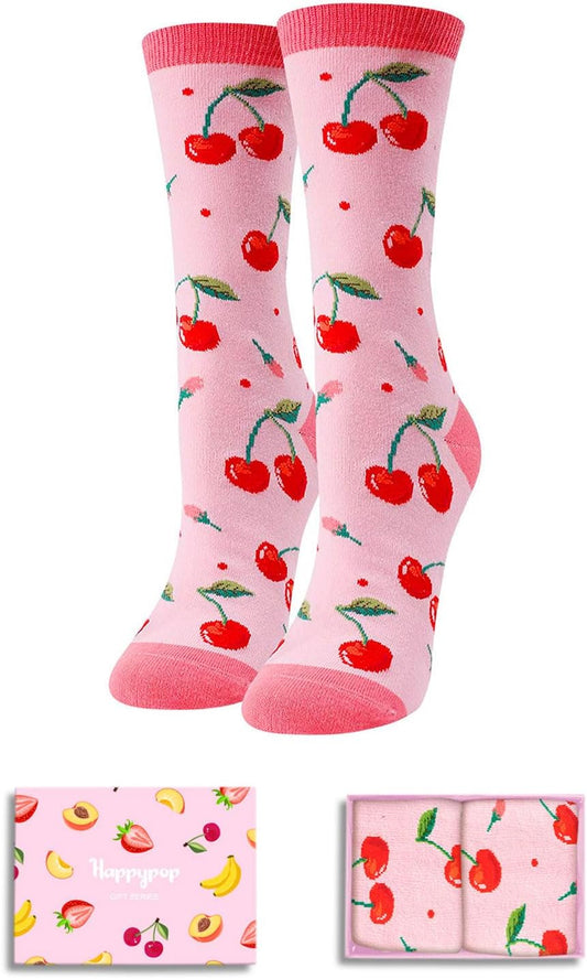 Fruit Food Gifts Ideas for Women - Lemon Watermelon Gifts Stawberry Cherry Banana Gifts Popcorn Pickle Socks